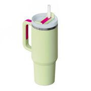 40 Oz Tumbler With Handle Straw Insulated, - Dailydrops24