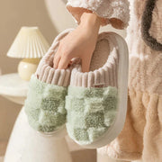 Plaid Plush Slippers - Dailydrops24