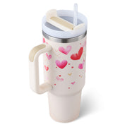 40 Oz Tumbler With Handle Straw Insulated, - Dailydrops24