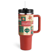 40 Oz Tumbler With Handle Straw Insulated, - Dailydrops24