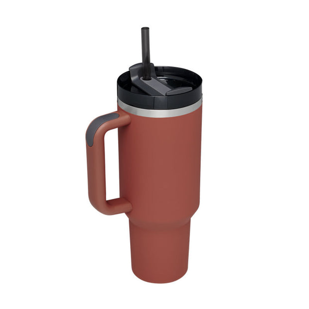 40 Oz Tumbler With Handle Straw Insulated, - Dailydrops24