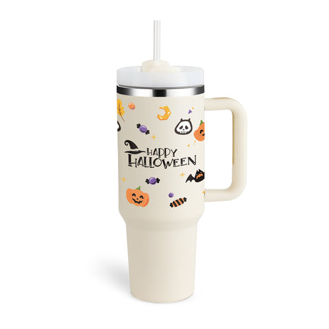 40 Oz Tumbler With Handle Straw Insulated, - Dailydrops24