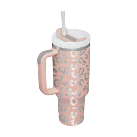 40 Oz Tumbler With Handle Straw Insulated, - Dailydrops24