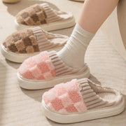 Plaid Plush Slippers - Dailydrops24