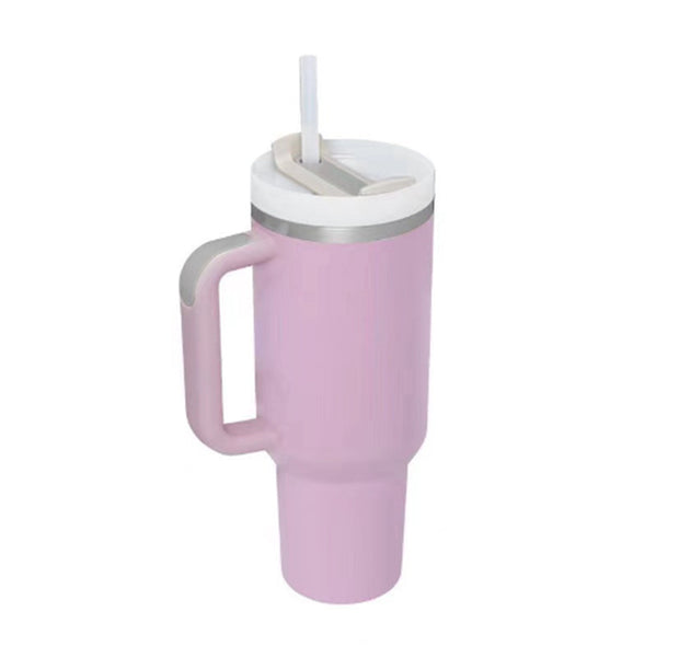 40 Oz Tumbler With Handle Straw Insulated, - Dailydrops24