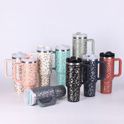40 Oz Tumbler With Handle Straw Insulated, - Dailydrops24