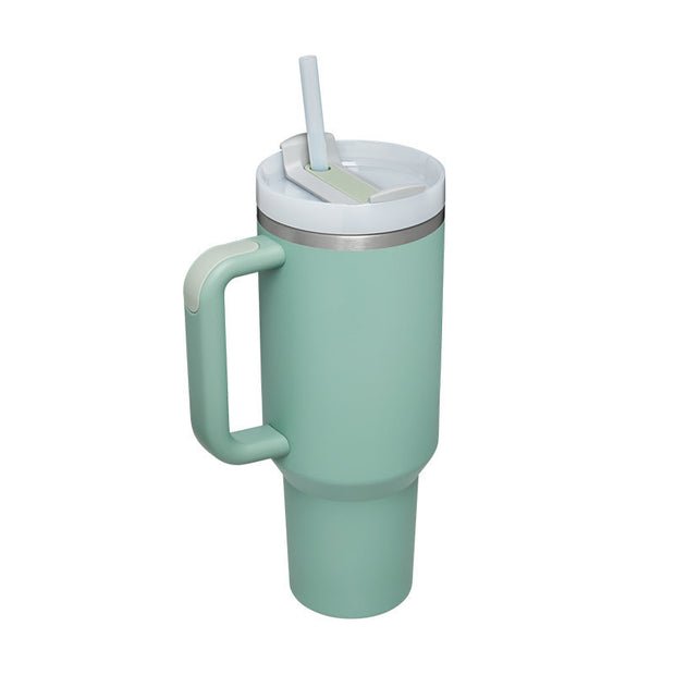 40 Oz Tumbler With Handle Straw Insulated, - Dailydrops24