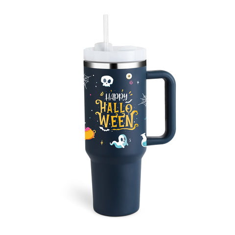 40 Oz Tumbler With Handle Straw Insulated, - Dailydrops24