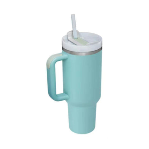 40 Oz Tumbler With Handle Straw Insulated, - Dailydrops24