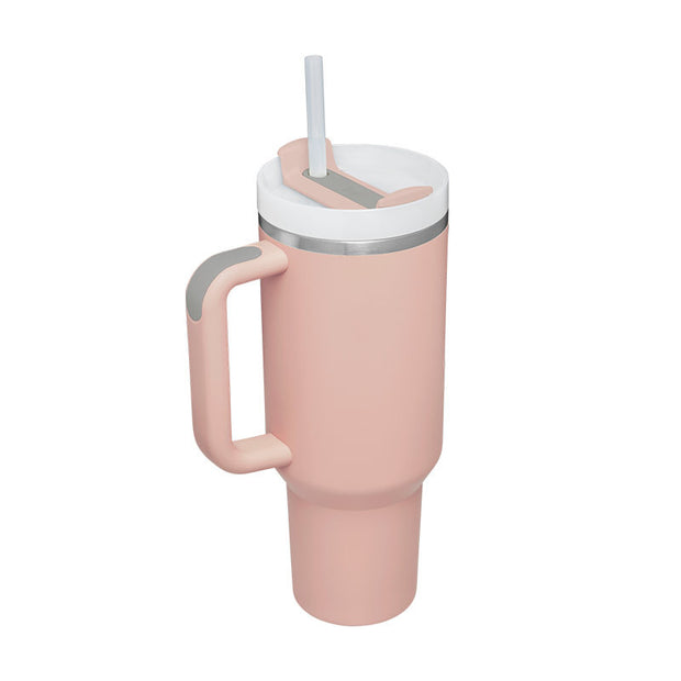 40 Oz Tumbler With Handle Straw Insulated, - Dailydrops24